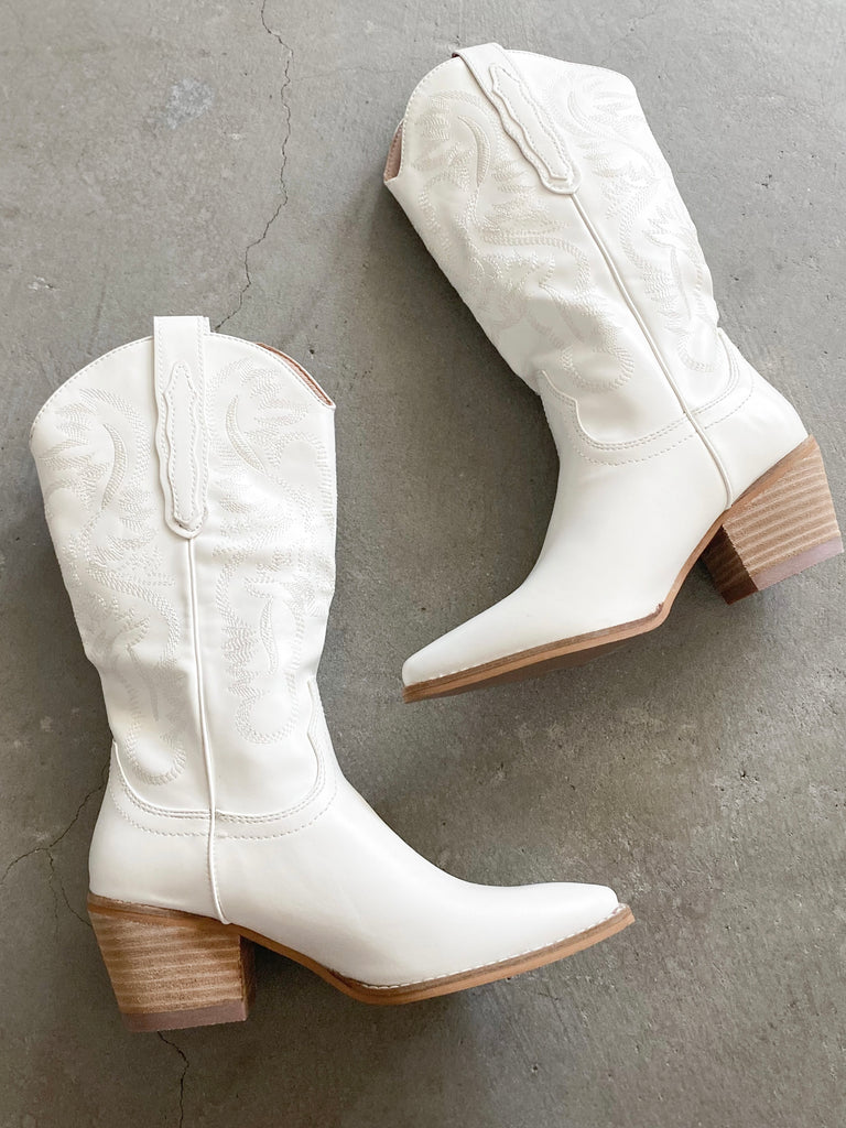 Ryder Cow Boy Boots in White