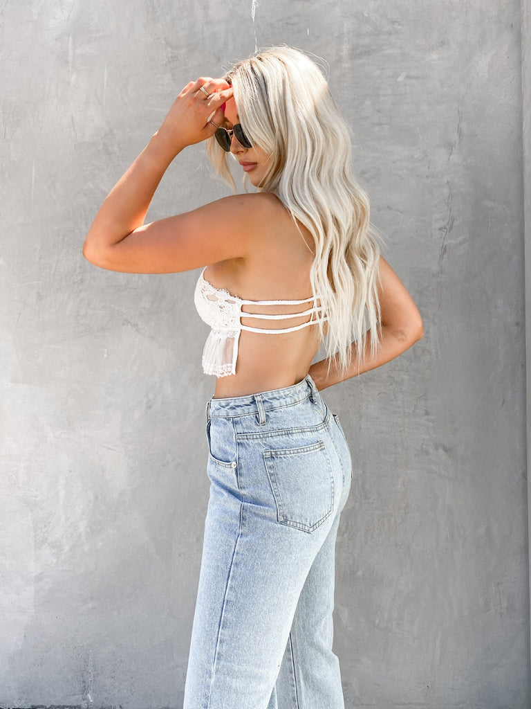 Azazi Backless Brami in White by FREE PEOPLE