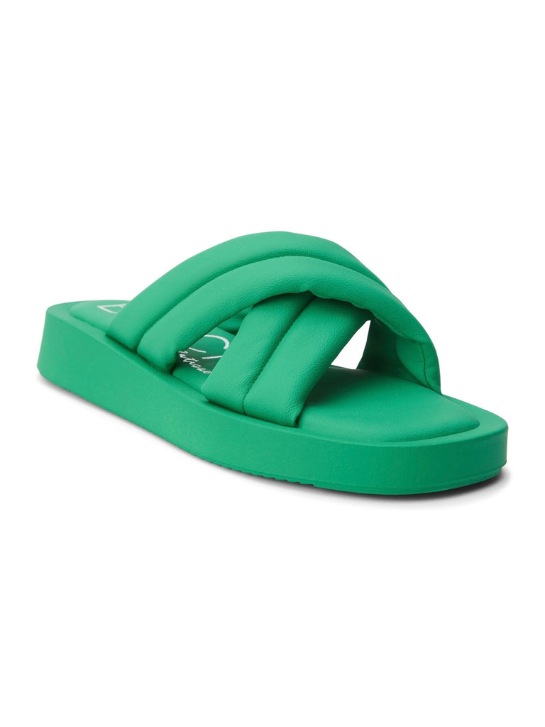 Piper Slide Sandals in Green by MATISSE