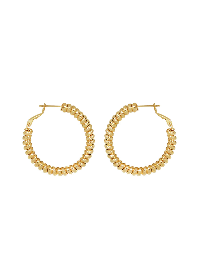 14K Gold Spiral Hoop Earrings
