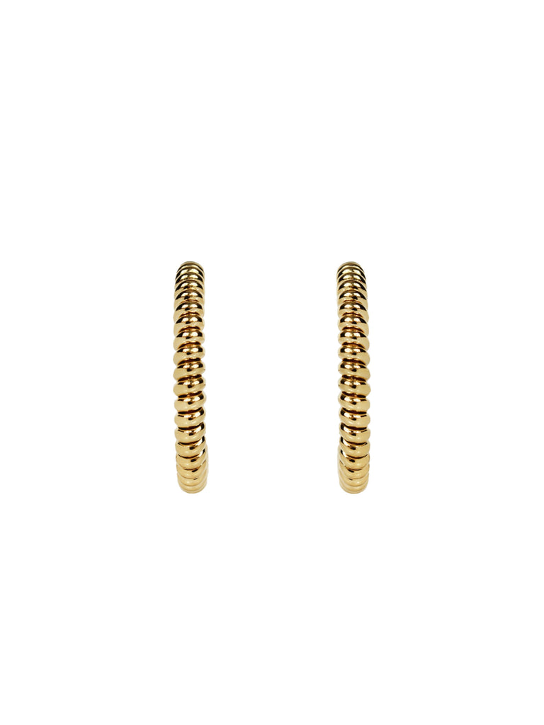 14K Gold Spiral Hoop Earrings